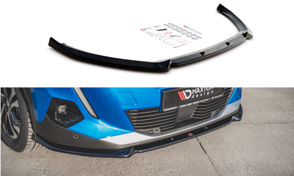 Maxton Front Splitter V.1 Peugeot 2008 Mk2 - Gloss Black