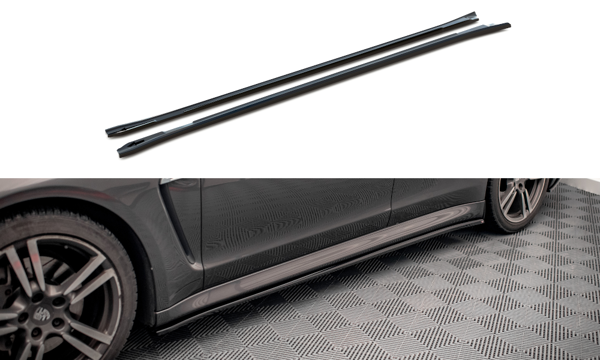 Maxton Side Skirts Diffusers V.2 Porsche Panamera / Panamera Diesel / Panamera Turbo 970 - Gloss Black