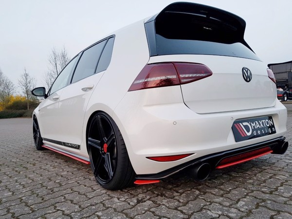 Maxton Rear Side Splitters VW Golf Mk7 Gti Clubsport - Gloss Black