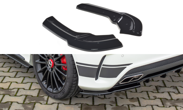 Maxton Rear Side Splitters Mercedes A45 Amg W176 - Gloss Black