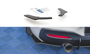 Maxton Racing Durability Rear Side Splitters V.2 For BMW 1 F20 M-Pack M140I  - Black-Red