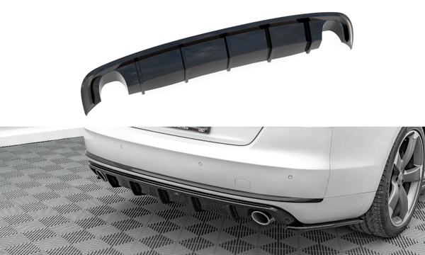 Maxton Rear Valance Audi A8 D4 - Gloss Black