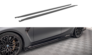 Maxton Street Pro Side Skirts Diffusers BMW M3 G80 - Black-Red