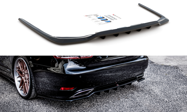 Maxton Central Rear Splitter (With Vertical Bars) Leuxs Ls Mk4 Facelift - Gloss Black