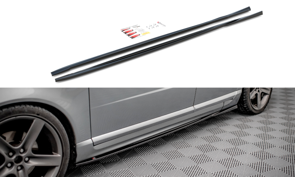 Maxton Side Skirts Diffusers Volvo V70 Mk3 - Gloss Black
