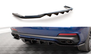 Maxton Central Rear Splitter (With Vertical Bars) Maserati Levante Gts Mk1 - Gloss Black