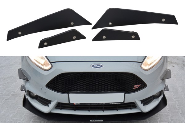 Maxton Front Bumper Wings (Canards) Ford Fiesta St Mk7 Fl