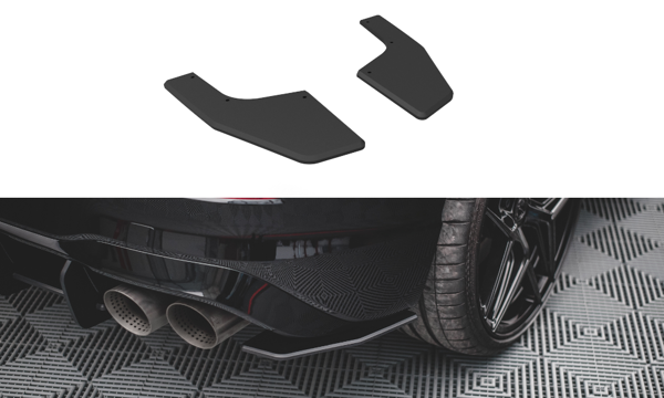 Maxton Street Pro Rear Side Splitters Volkswagen Golf R Mk8 - Black