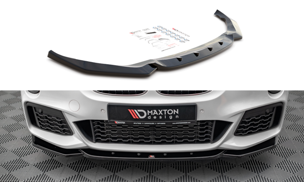 Maxton Front Splitter V.1 BMW X1 M-Pack F48 - Gloss Black