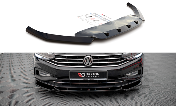 Maxton Front Splitter V.1 Volkswagen Passat B8 Facelift - Gloss Black