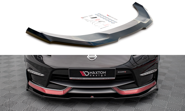 Maxton Front Splitter V.1 Nissan 370Z Nismo Facelift - Gloss Black