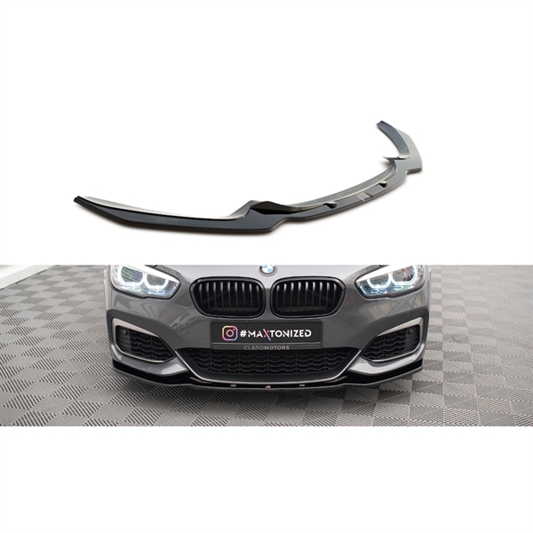 Maxton Front Splitter V.1 BMW 1 F20/F21 M-Power Facelift - Gloss Black