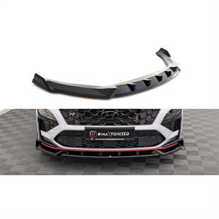 Maxton Front Splitter V.1 Hyundai Kona N Mk1 - Gloss Black