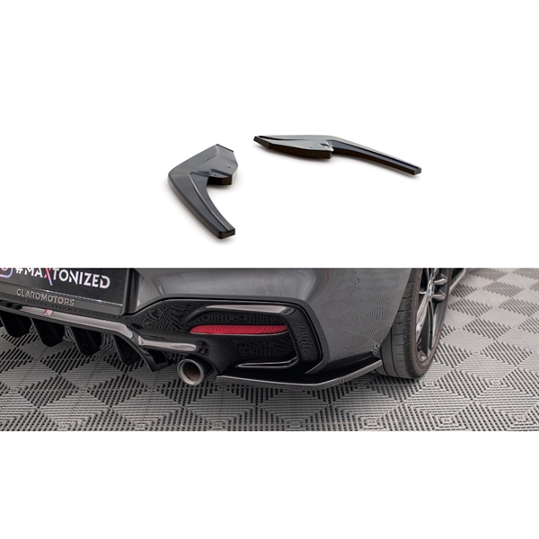 Maxton Rear Side Splitters BMW 1 F20 Facelift M-Power - Gloss Black