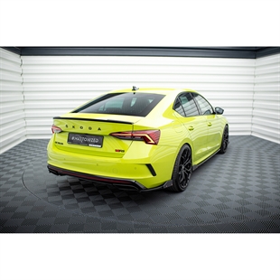 Maxton Rear Side Splitters + Flaps V.2 Skoda Octavia RS Mk4 - Gloss Black
