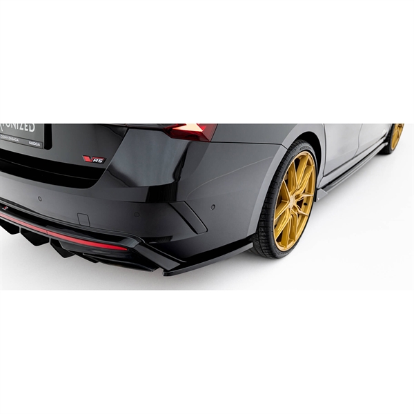 Maxton Rear Side Splitters V.4 Skoda Octavia RS Mk4 - Gloss Black