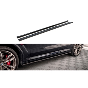 Maxton Side Skirts Diffusers For BMW X3 G01 M-Pack - Gloss Black
