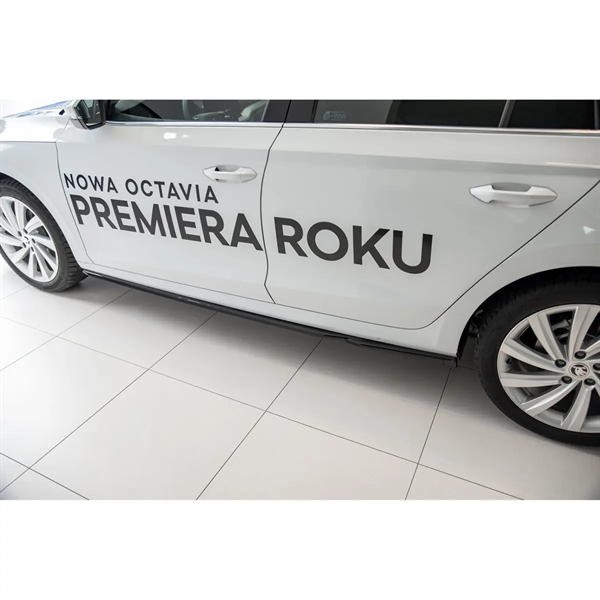 Maxton Side Skirts Diffusers V.2 Skoda Octavia Mk4 - Gloss Black