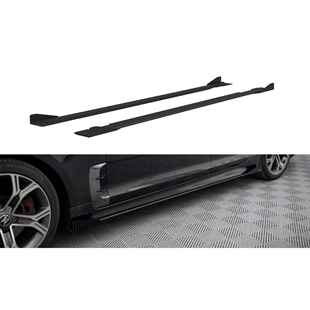 Maxton Street Pro Side Skirts Diffusers + Flaps Kia Stinger GT / GT-Line / Standard Mk1 - Black