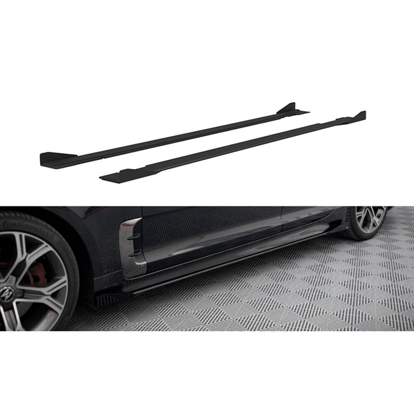 Maxton Street Pro Side Skirts Diffusers + Flaps Kia Stinger GT / GT-Line / Standard Mk1 - Black