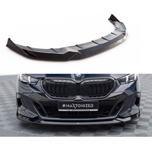 Maxton Front Splitter V.2 BMW 5 / i5 M-Pack G60, svart, ger bilen en sportig och aggressiv look.