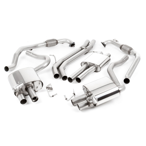 Milltek Sport Diff utan Brace Bars - Resonerad Cat Back med Cerakote Ändrör Audi S4 B9