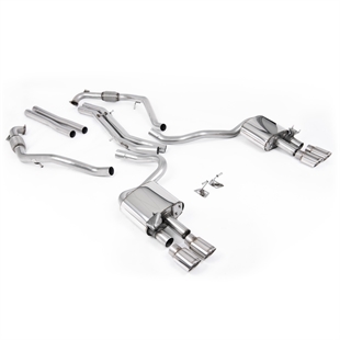 Milltek Sport Diff-modeller med Stag - Icke-Resonerad Cat-Back (Högre) med Fyra Polerade Ovala Ändrör, Audi S5 B9 (3.0 V6 Turbo Coupé)