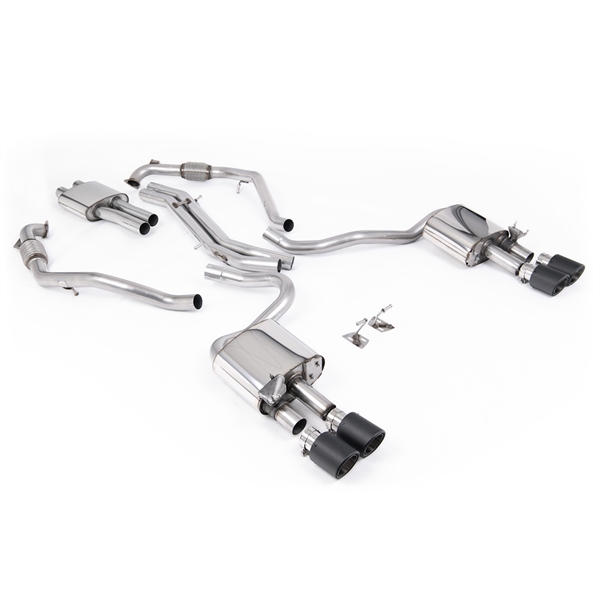 Milltek Sport Diff Modeller Med Stag (RHD) - Resonerad Cat-Back Med Fyra Kolfiberändrör Audi S5 3.0 V6 Turbo Coupé Endast B9