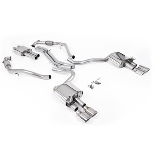 Milltek Sport Diff Modeller Med Stag (RHD) - Resonerad Cat-Back Med Fyra Polerade Ovala Ändrör Audi S5 3.0 V6 Turbo Coupé Endast B9