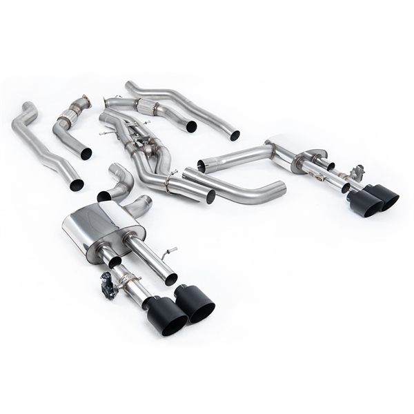 Milltek Non-Resonated (Högre) OPF-Back Avgassystem med GT-115 Cerakote Svarta Ändrör Audi S8 D5 V8