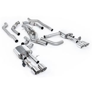 Milltek Non-Resonated (Högre) OPF-Back Avgassystem med GT-115 Polerade Ändrör Audi S8 D5 V8