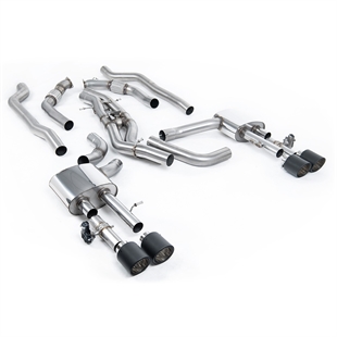 Milltek Non-Resonated (Högre) OPF-Back Avgassystem med JET-115 Carbon Ändrör Audi S8 D5 V8