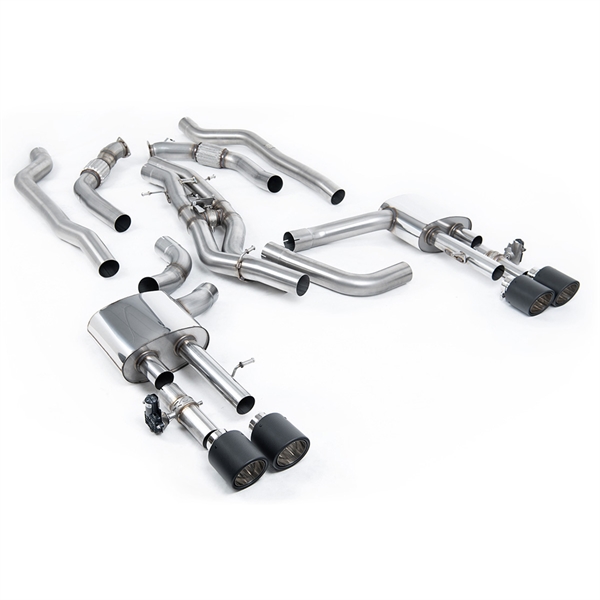 Milltek Non-Resonated (Högre) OPF-Back Avgassystem med JET-115 Carbon Ändrör Audi S8 D5 V8