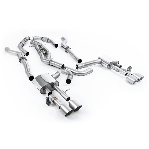 Milltek Resonerad (Tystare) OPF-Bakre Avgassystem med GT-115 Titanium Ändrör Audi S8 D5 V8 - Standard Hjulbas