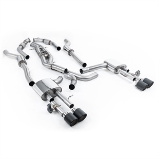 Milltek Resonerad (Tystare) OPF-Bakre Avgassystem med JET-115 Carbon Ändrör Audi S8 D5 V8