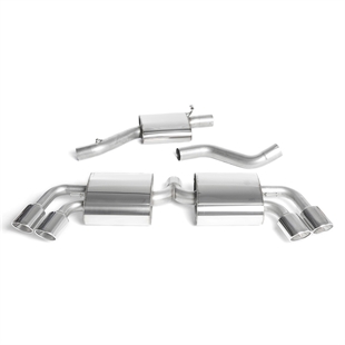 Milltek Quattro - Resonerad (Tystare) Cat-Back Avgassystem med Fyra Polerade Ändrör Audi TTS MK2