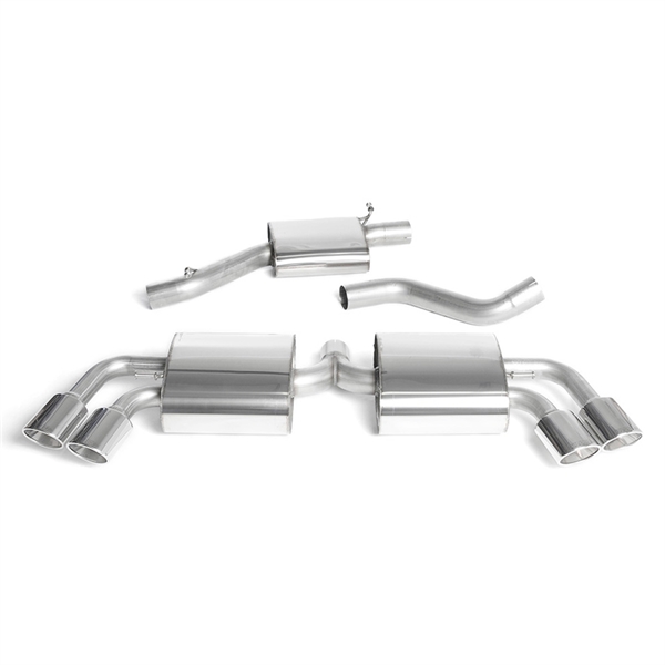 Milltek Quattro - Resonerad (Tystare) Cat-Back Avgassystem med Fyra Polerade Ändrör Audi TTS MK2