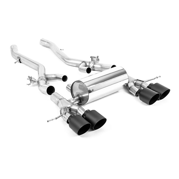 Milltek Centerresonator-Bakre System med GT-115 Cerakote Svarta Ändrör BMW 2 Serie M2 Coupé (G87 S58 NAS Icke-OPF/GPF Modeller)