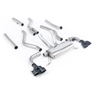 Milltek Cat-back Avgassystem Med Fyra GT-100 Svarta Ändrör Till BMW 3-serie G20 M340i Sedan inkl. xDrive