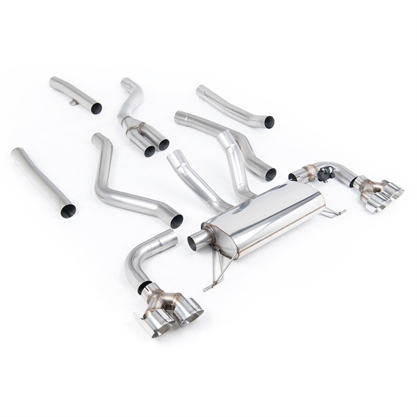 Milltek Cat-back Avgassystem Med Fyra GT-100 Polerade Ändrör Till BMW 4-serie G22 M440i Coupé