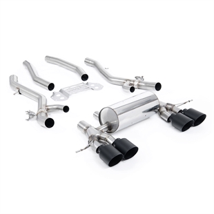 Milltek OPF/GPF Bakre Avgassystem med Mittenresonator Bypass-system med GT-115 Cerakote Svarta Ändrör BMW 3 Serie G80 M3 & M3