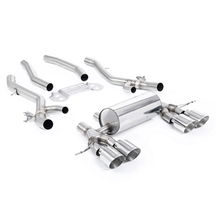 Milltek OPF/GPF Bakre Avgassystem med Mittenresonator Bypass-system med GT-115 Polerade Ändrör BMW 3 Serie G80 M3 & M3