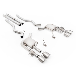 Milltek Aktivt Ventilstyrt Cat-Back System (Högsta Ljudnivå) med H-rör och Borstade Titanändrör till Ford Mustang 5.0 V8 GT500