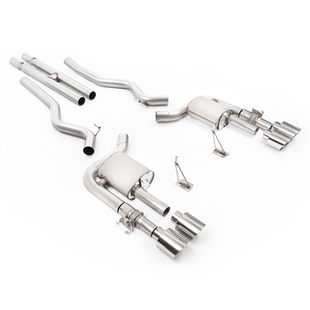 Milltek Aktivt Ventilstyrt Cat-Back System (Högsta Ljudnivå) med H-rör och Polerade Ändrör till Ford Mustang 5.0 V8 GT500