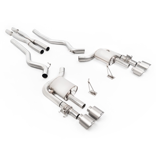 Milltek Aktivt Ventilstyrt Cat-Back System med X-rör och Borstade Titanändrör till Ford Mustang 5.0 V8 GT500