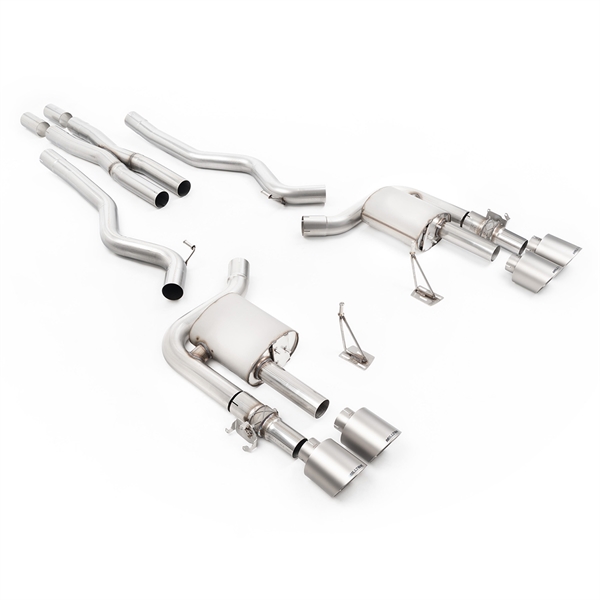 Milltek Aktivt Ventilstyrt Cat-Back System med X-rör och Borstade Titanändrör till Ford Mustang 5.0 V8 GT500