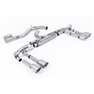 Milltek Non-Resonated Race (Loudest) Cat Back Avgassystem med GT-115 Brushed Titanium Tips Audi S3 8Y