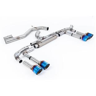 Milltek Non-Resonated Race (Loudest) Cat Back Avgassystem med GT-115 Burnt/Blue Titanium Tips Audi S3 8Y