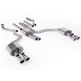 Milltek Resonated Cat Back with Carbon Trims Audi A6 Polished