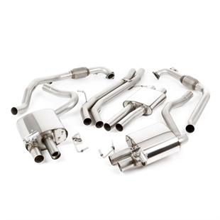 Milltek Cat Back Med Resonator Med Quad JET-100 Kolfiberändrör Audi S4 3.0 Turbo V6 B9